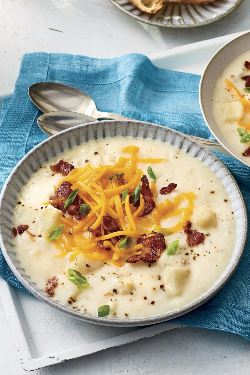 Creamy Cheddar-Potato Soup with Bacon