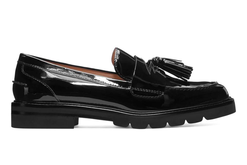 loafers, tassel, black, stuart weitzman