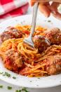 <p>Making your own meatballs and sauce makes it even better.</p><p>Get the recipe from <a href="https://www.delish.com/cooking/recipe-ideas/recipes/a55764/best-spaghetti-and-meatballs-recipe/" rel="nofollow noopener" target="_blank" data-ylk="slk:Delish;elm:context_link;itc:0;sec:content-canvas" class="link ">Delish</a>.</p>