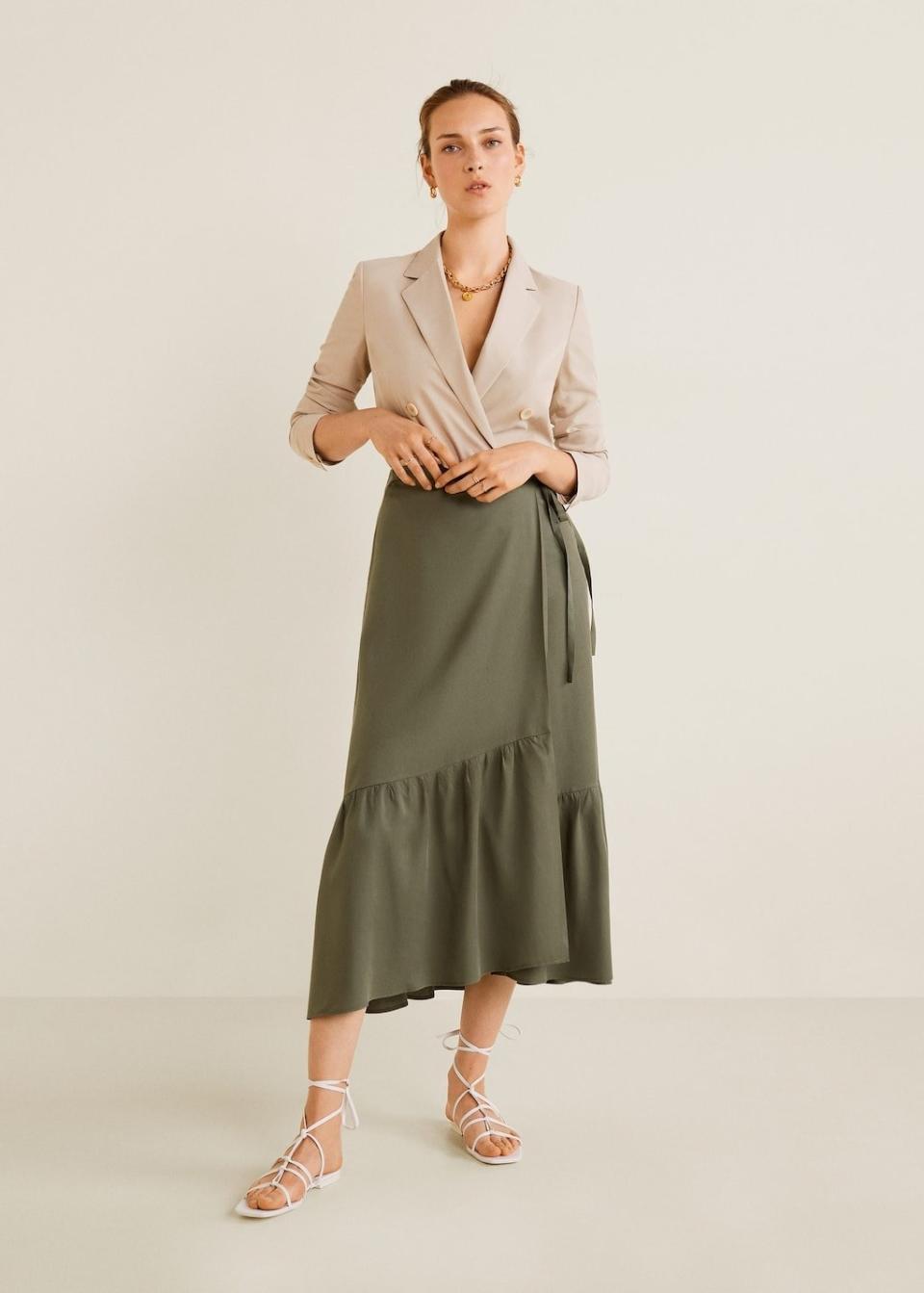 Mango Soft Fabric Midi Skirt