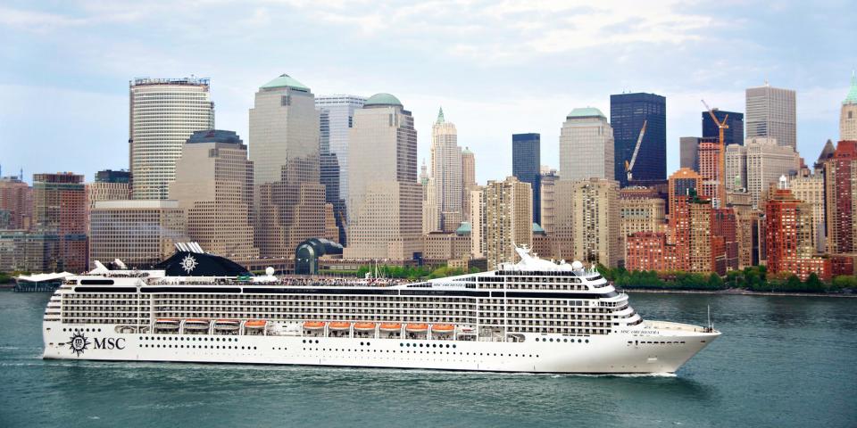 A MSC cruise ship in  US waters