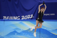 Alexandra Trusova, of the Russian Olympic Committee, competes in the women's free skate program during the figure skating competition at the 2022 Winter Olympics, Thursday, Feb. 17, 2022, in Beijing. (AP Photo/David J. Phillip)