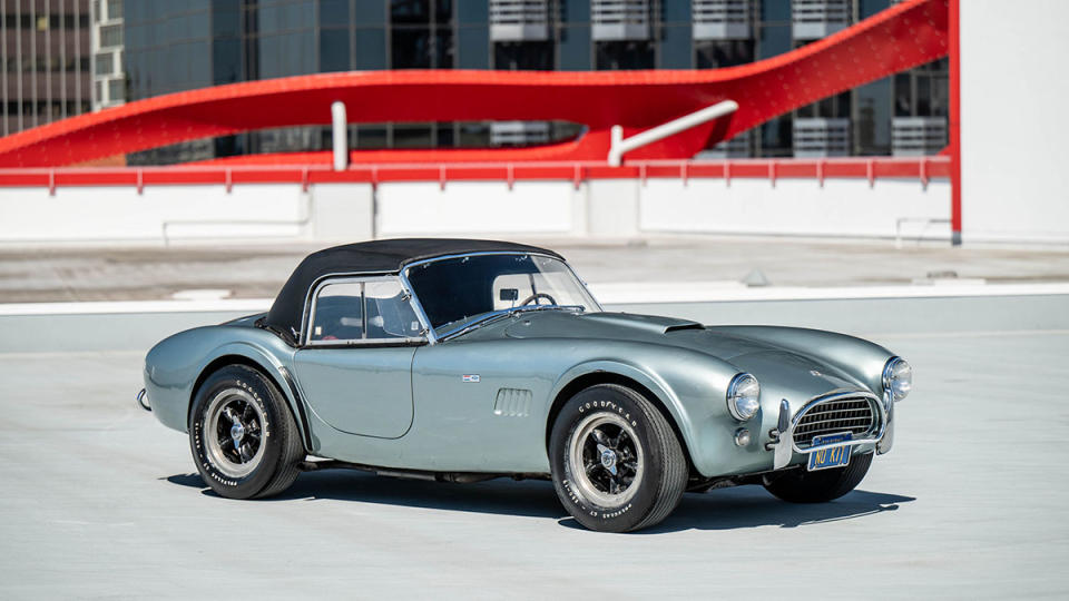 The 1964 Shelby 289 Cobra "Snake Charmer" with its hard top attached