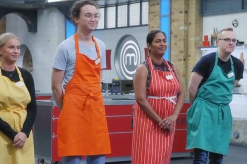 Four Masterchef contestants lined up waiting to hear if they have got through to the next round