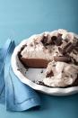 <p><strong>Then: </strong>The old version was topped with meringue and needed to be served immediately. The original recipe called for a store-bought pie crust that required baking. In 1962, the mousse was set with gelatin, an ingredient that can be tricky to use.</p><p><strong>Now: </strong>We finished ours with a chocolate whipped cream so the whole pie can be made up to one day ahead. We opted to make this a no-bake pie with a cookie crust, which shaves 30 minutes of the total time. For easier prep with fool- proof results, we melted marshmallows with chocolate.</p><p><a rel="nofollow noopener" href="http://www.womansday.com/food-recipes/food-drinks/recipes/a52085/no-bake-chocolate-mousse-pie/" target="_blank" data-ylk="slk:Get the recipe.;elm:context_link;itc:0;sec:content-canvas" class="link "><strong>Get the recipe.</strong></a></p>