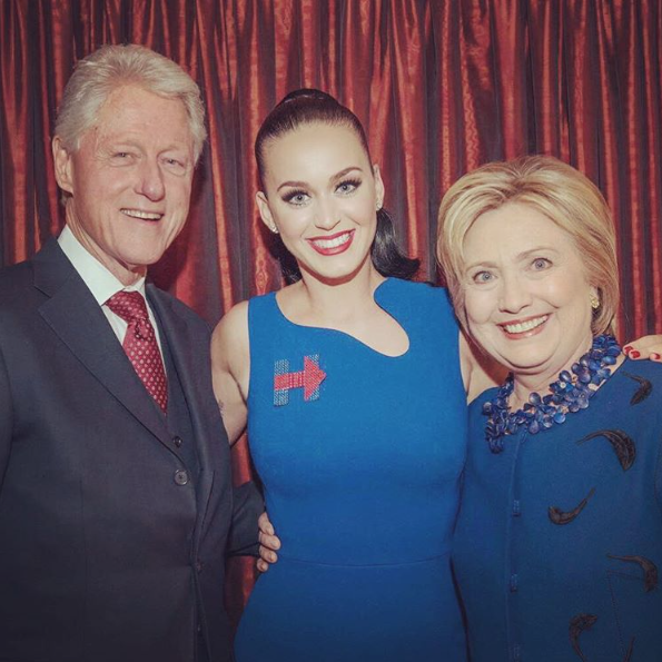 Bill Clinton, Katy Perry, and Hillary Clinton