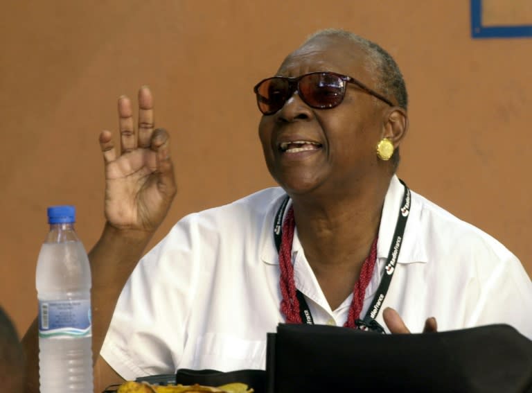 Maryse Condé lors d'une manifestation litteraire à Port-au-Prince, le 4 décembre 2007 (Thony BELIZAIRE)