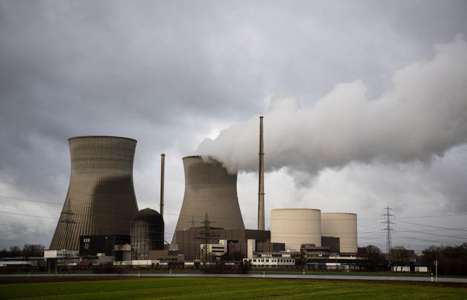 A general view of the nuclear power plant, whose last unit will be shut down at the turn of the year, in Gundremmingen, Germany, December 29, 2021. REUTERS/Lukas Barth