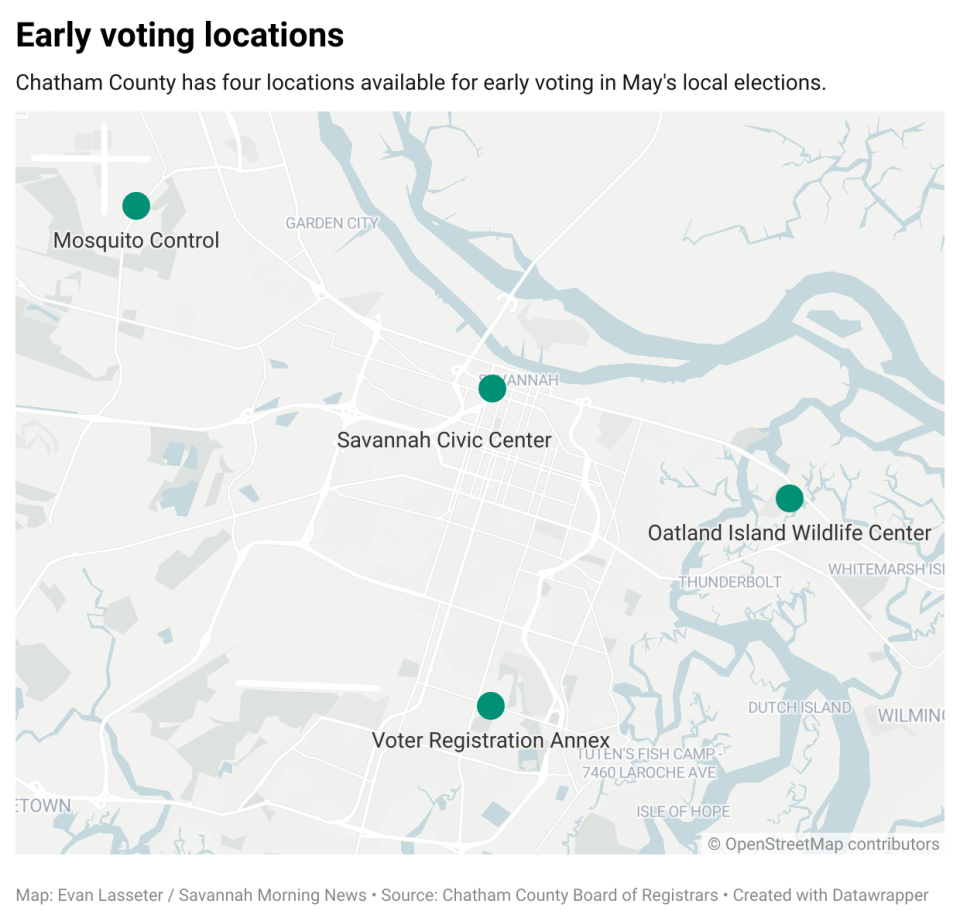 Early voting runs April 29 to May 17, and Chatham County has four locations open to cast a ballot before the May 21 election.