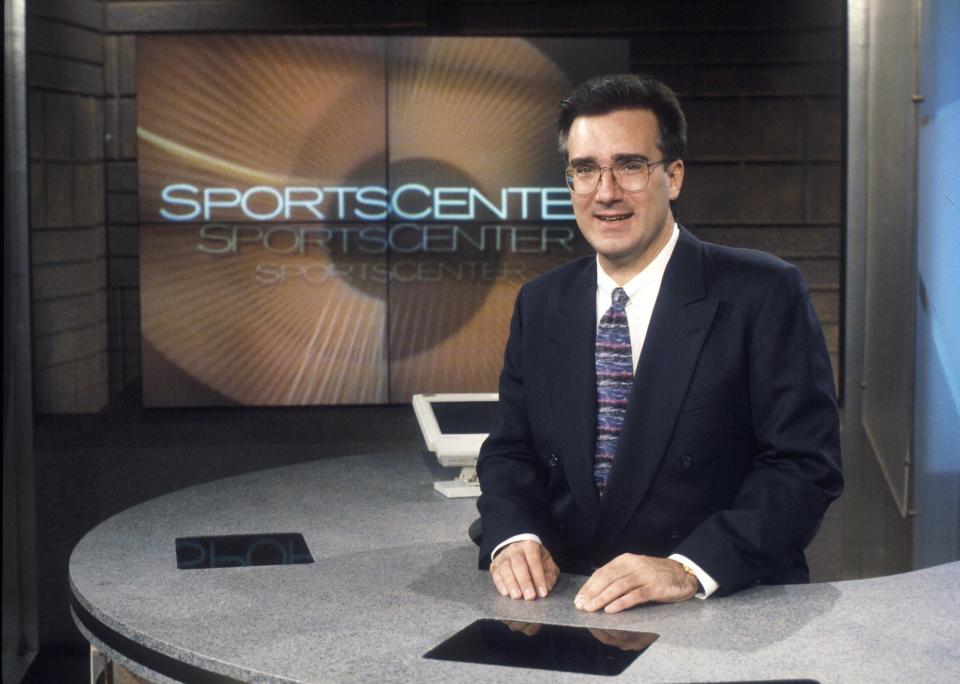 Keith Olbermann on the SportsCenter set in 1996. ESPN has changed since then, but it’s about to change a lot more. (Olbermann left ESPN in 2015.) Photo via AP