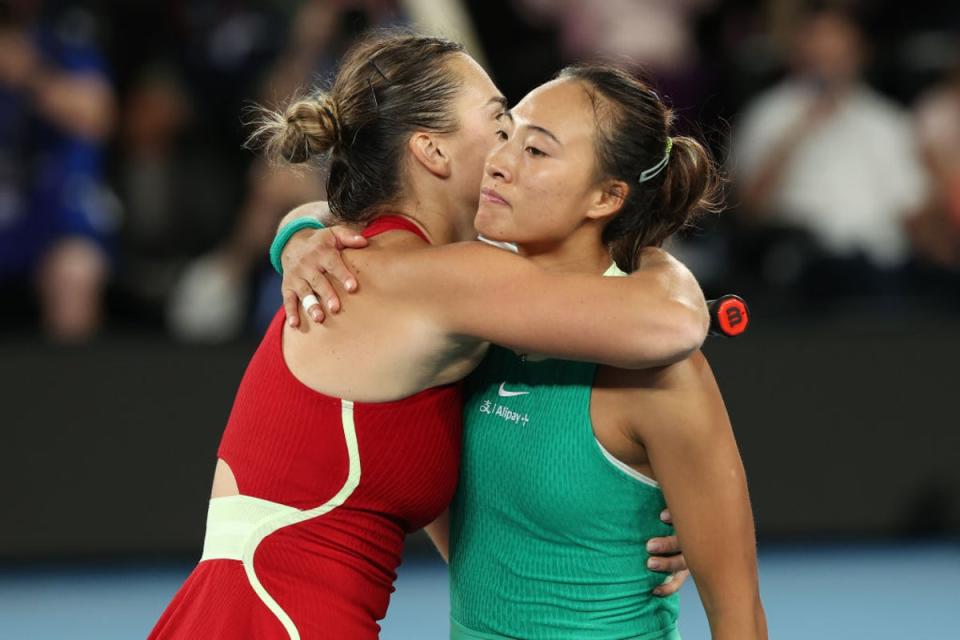 Zheng was swept aside on her first grand slam final appearance (Getty)