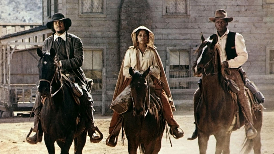 Harry Belafonte, Ruby Dee, Sidney Poitier in BUCK AND THE PREACHER, 1972.