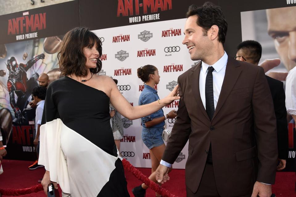 Evangeline Lilly and Paul Rudd at the premiere of the original Ant-Man film (Chris Pizzello/Invision/AP)