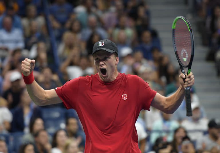 Jenson Brooksby, una de las revelaciones del torneo; el estadounidense, de 20 años, le ganó el primer set a Djokovic, aunque luego no lo pudo sostener