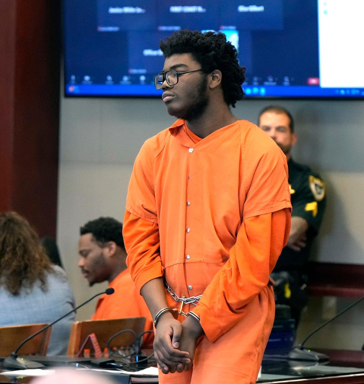 Brendan Depa appears before Circuit Judge Terence Perkins at the Kim C. Hammond Justice Center in Bunnell, Monday, Oct. 30, 2023.