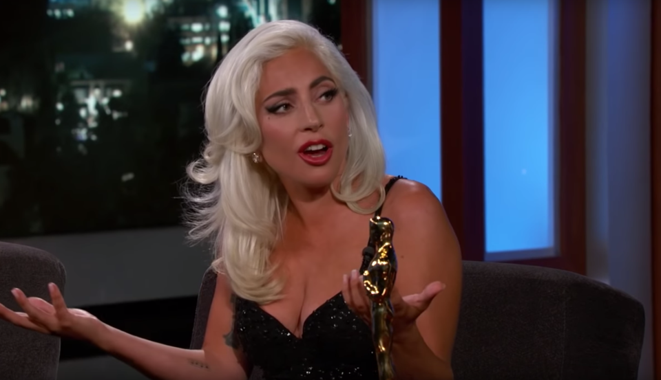Lady Gaga insisted the whole thing was just a performance, and slammed social media for spreading rumours rounds. Source: YouTube/Jimmy Kimmel Live