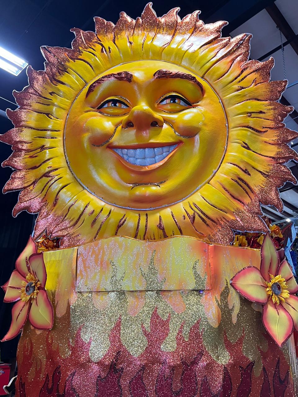 This is one of six new floats for 2024's elements themed parade. After Mardi Gras is over, all the large props from the themed floats will return to Kern Studios, where they can be repurposed in other parades. The floats themselves will be stripped and reskinned with blank canvases for the following year.