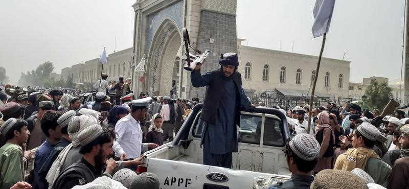 Taliban patrol in Kandahar, Afghanistan.