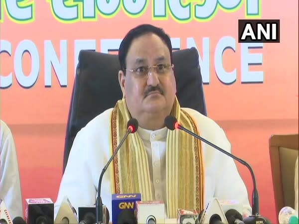 BJP National President JP Nadda addressing a press conference in Goa (Photo/ANI)