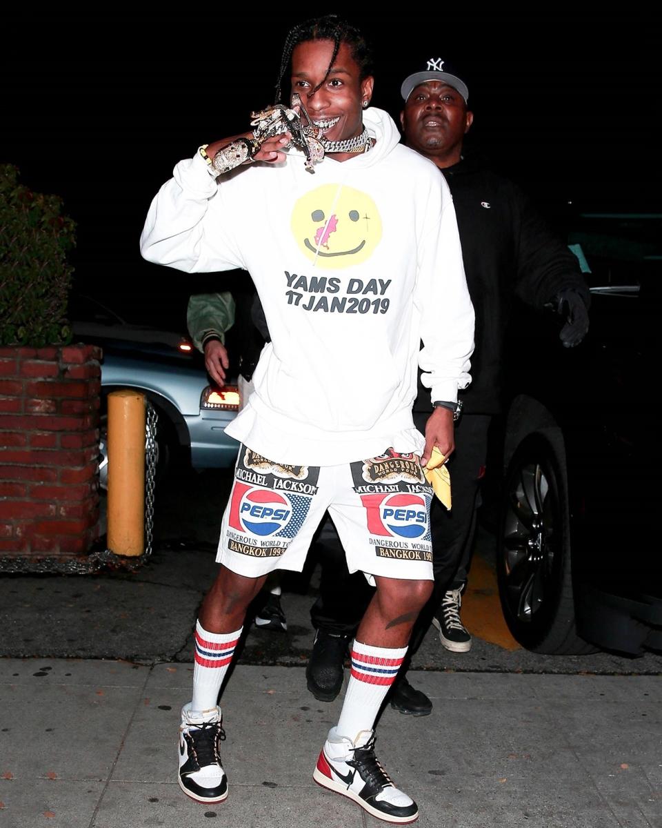 In A$AP Rocky’s hands, a sweatshirt and shorts are high fashion.