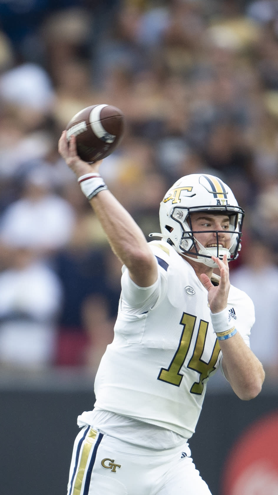 Georgia Tech quarterback Zach Pyron throws in the first half of an NCAA college football game against Miami, Saturday, Nov. 12, 2022, in Atlanta. (AP Photo/Hakim Wright Sr.)