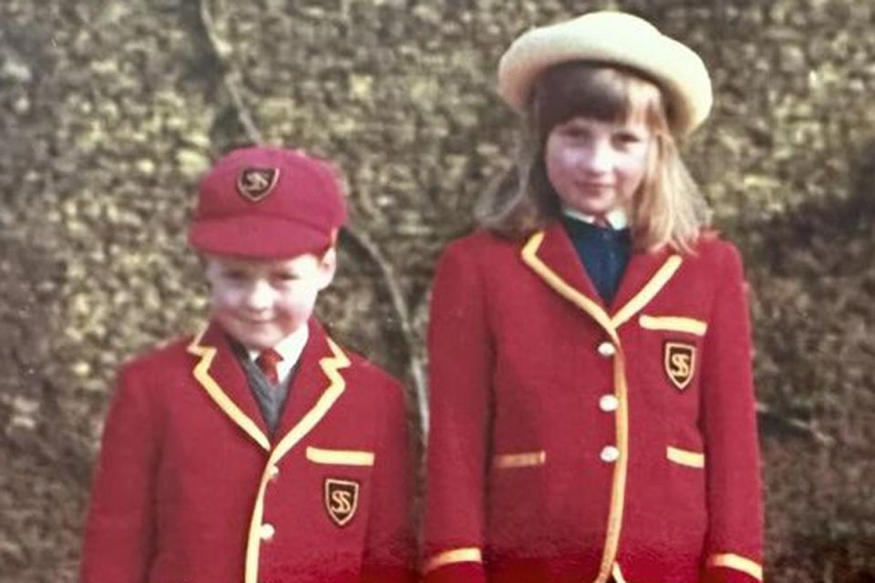 <p>Charles Spencer/Instagram</p> A throwback childhood photo of siblings Charles and Diana Spencer that Charles shared on April 3, 2024.