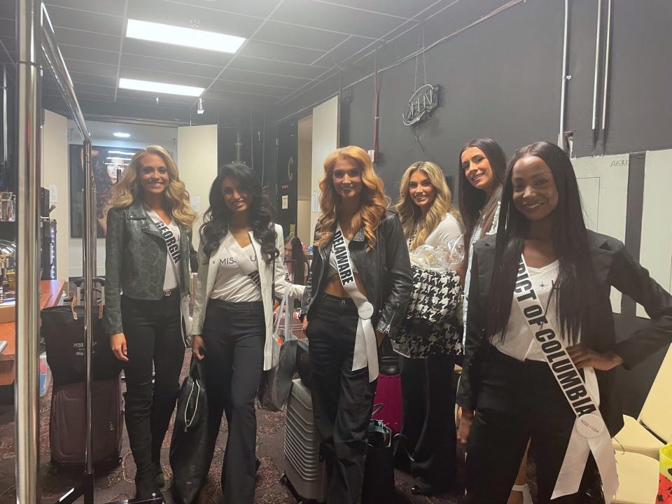 Miss USA contestants backstage before the show