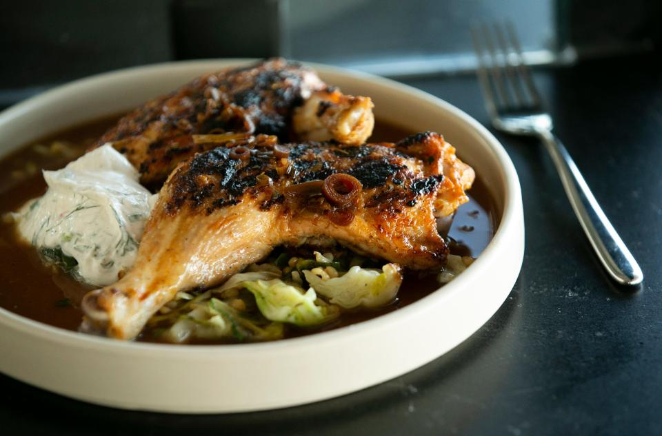 The Smoked Two Wash Ranch chicken dish at Valentine restaurant in Phoenix.