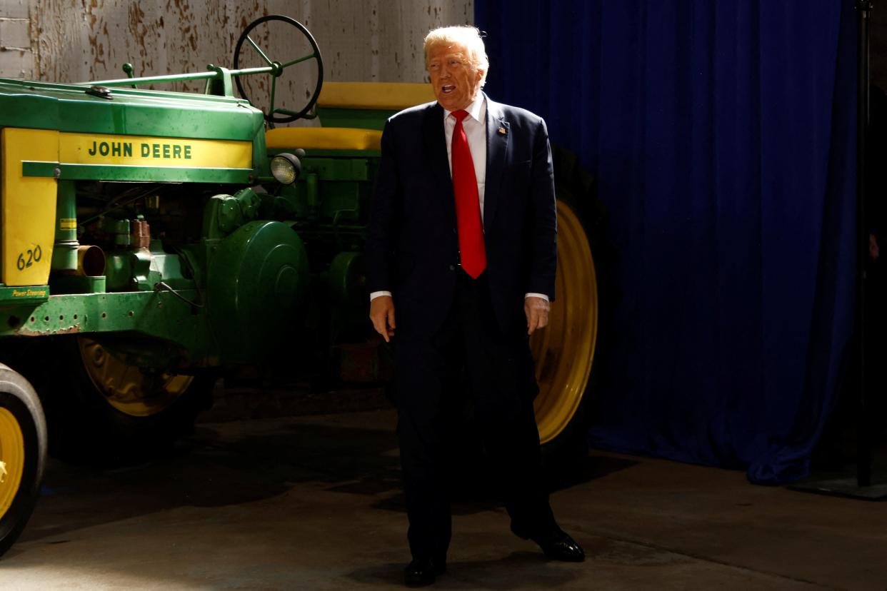 Donald Trump played up his support for farmers during his speech (REUTERS)