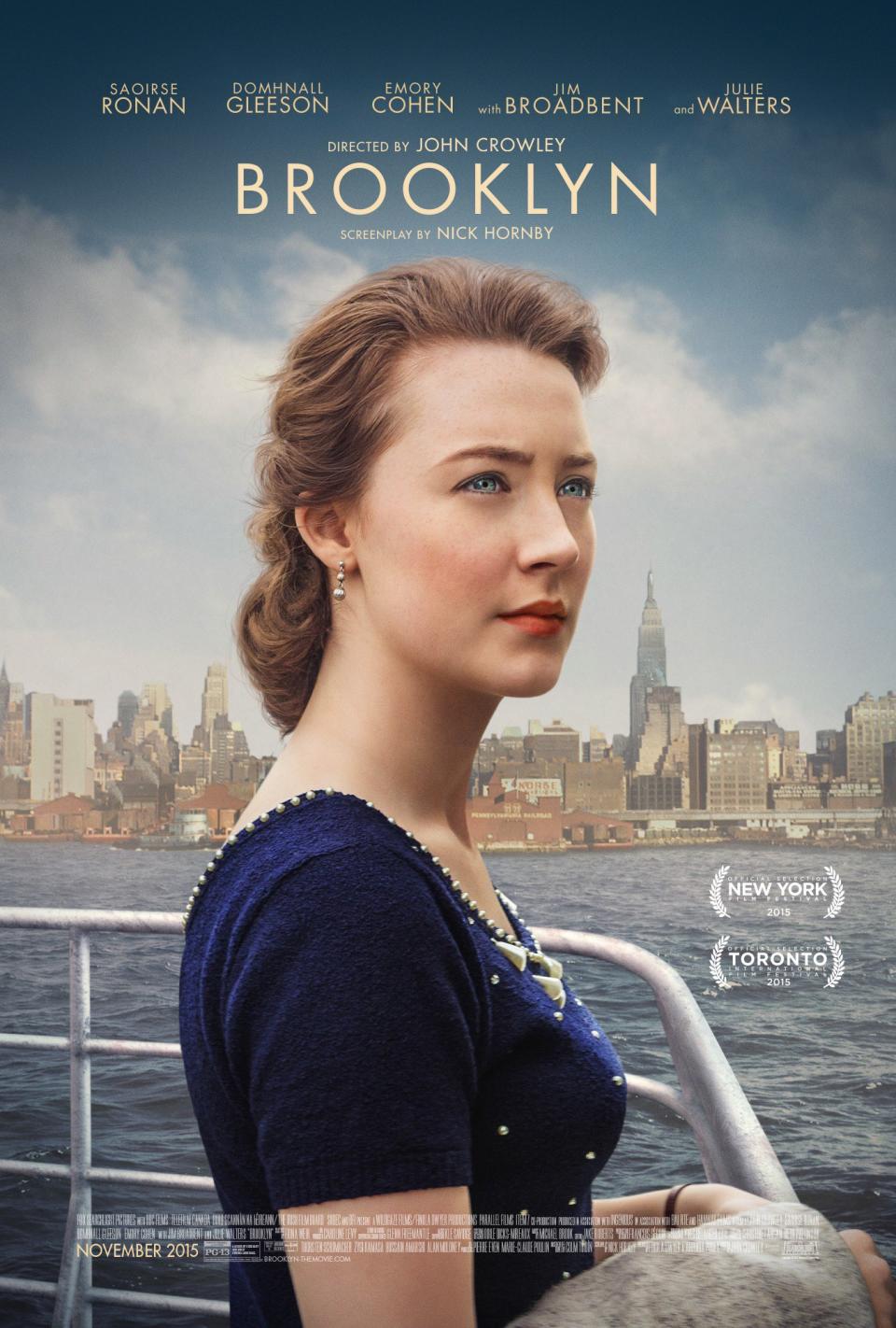 BROOKLYN, US poster art, Saoirse Ronan, 2015. TM and ©Copyright Fox Searchlight Pictures. All rights reserved./Courtesy Everett Collection