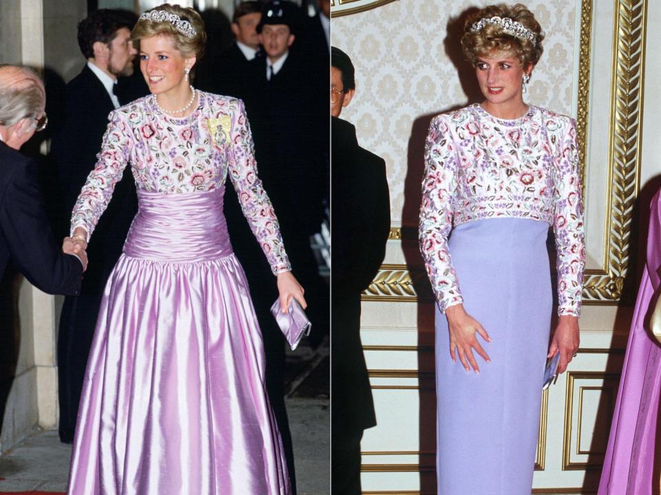 princess diana catherine walker purple dress