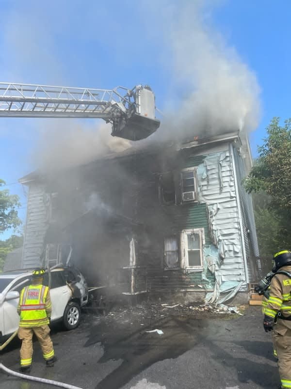 A home on 37 Grove Street caught fire Saturday, July 23, 2022, displacing several tennants that lived in three apartments in the home.
