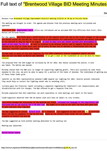 Excerpts of Brentwood Business Improvement District Minutes, in which Ted Lieu’s office is coaching Secretary Marcie Swartz on how to prevent Federal eviction of the illegal parking lots at WLA VA.  Swartz owns two commercial retail buildings without parking across from the illegal lots.  In the Minutes below, Swartz plots sending money to parking lot operator Richard Scott to send to VA staff.  This meeting occurred after the Federal 9th Circuit Court ruled the parking lots illegal, but before Richard Scott and former WLA VA Contract Officer Ralph Tillman were imprisoned for criminal fraud, conspiracy and bribery regarding illegal parking operation.  This is one of many attempts to encroach and steal the land of the Soldiers Home.