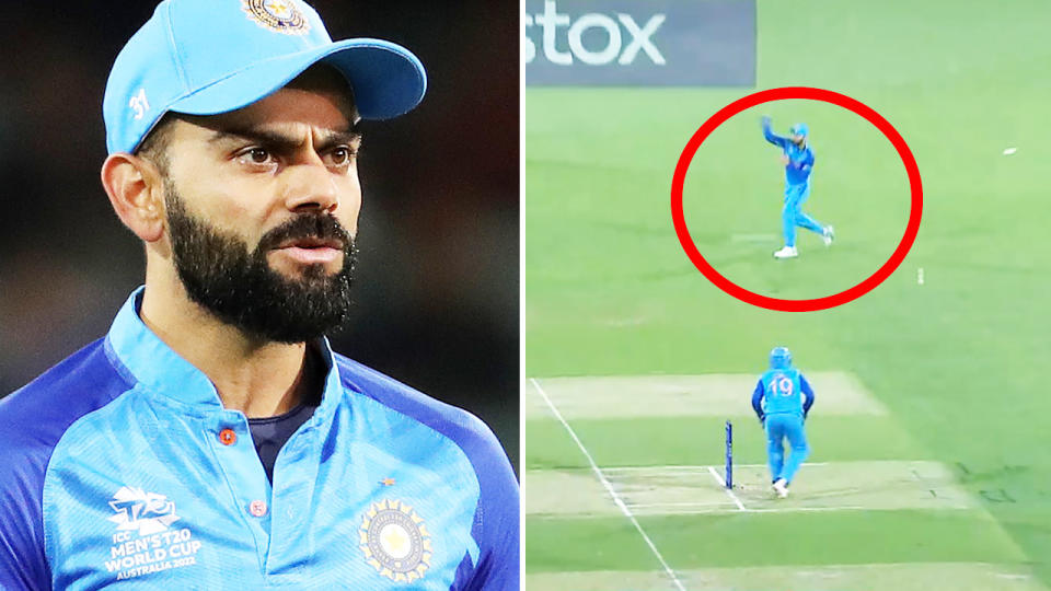 Virat Kohli, pictured here in action at the T20 World Cup.