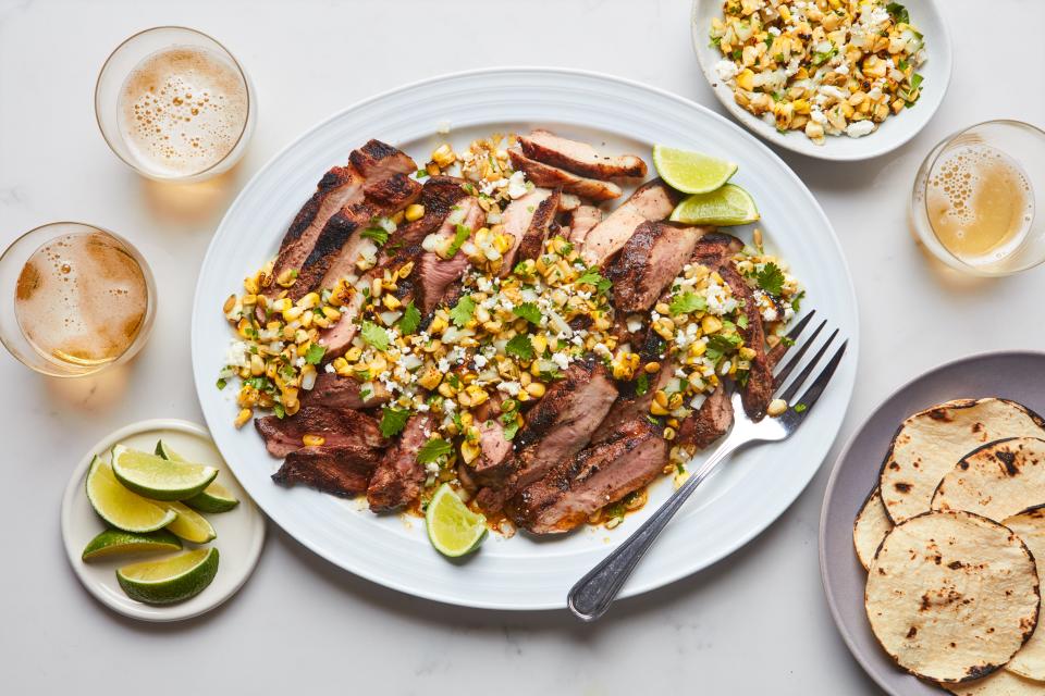 <h1 class="title">Chipotle Grilled Pork Shoulder Steaks with Corn Salsa - HERO</h1><cite class="credit">Photo by Joseph De Leo, Food Styling by Erika Joyce</cite>