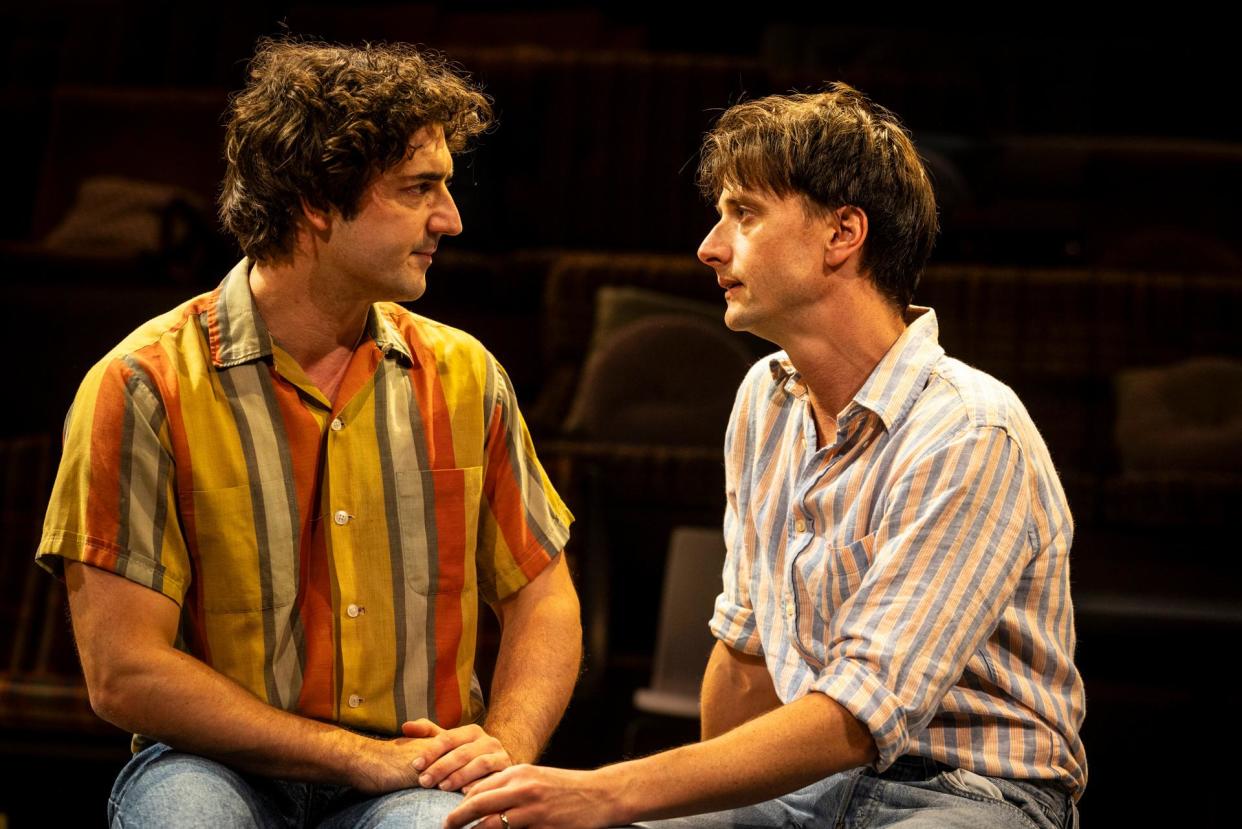 <span>Danny Ball and Tom Conroy in Holding the Man, which runs at Belvoir St theatre until 14 April 2024.</span><span>Photograph: Brett Boardman</span>