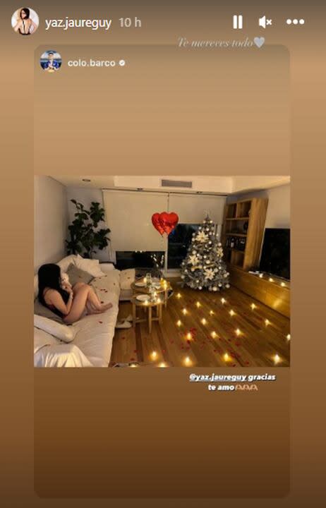 La romántica velada navideña que compartieron Colo Barco y su novia (Foto: Instagram @yaz.jaureguy)
