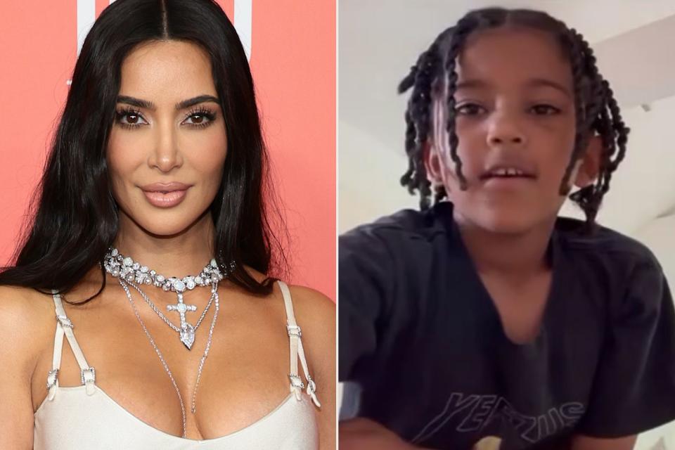 Dimitrios Kambouris/Getty Images; Kim Kardashian Instagram Kim Kardashian and son Saint