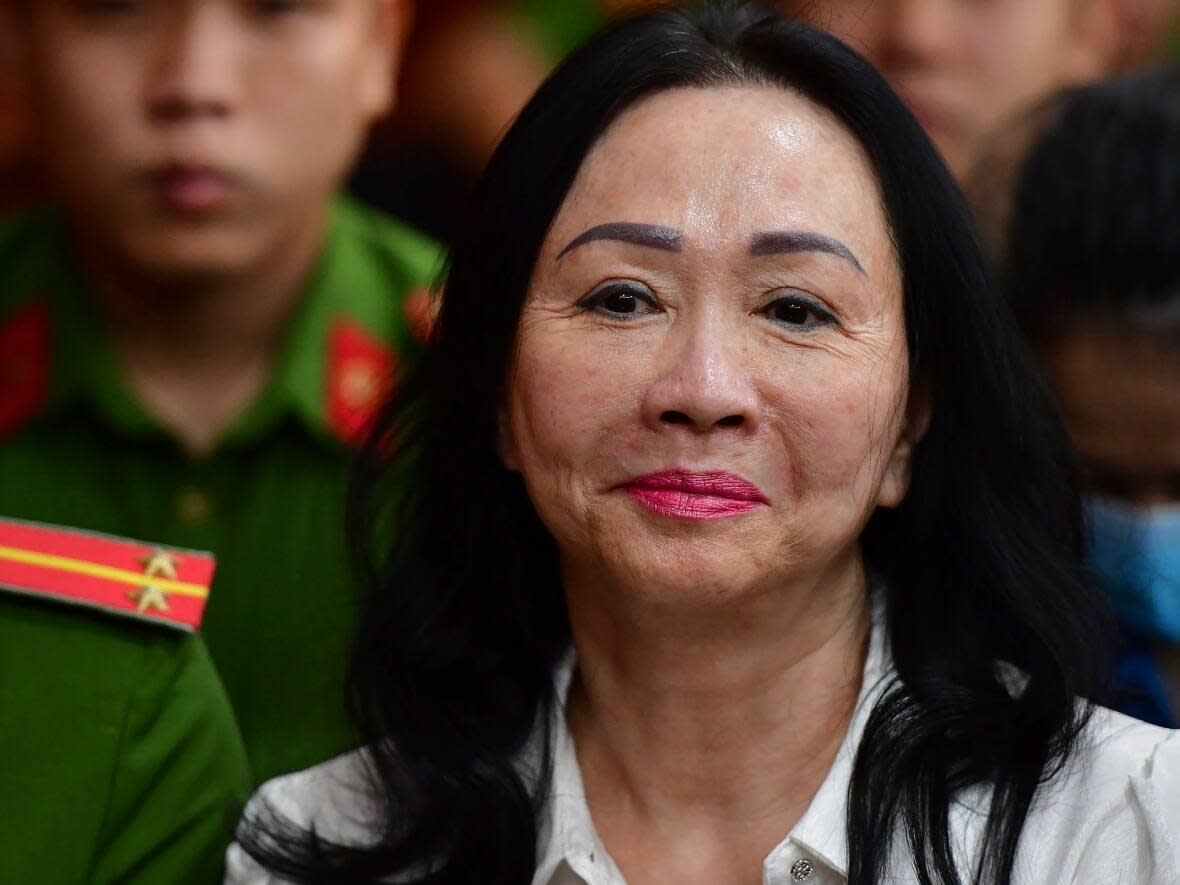 Businesswoman Truong My Lan attends a trial in Ho Chi Minh City, Vietnam, on Thursday. The real estate tycoon was given the death penalty after being convicted of financial fraud of more than $12 billion US. ((Thanh Tung/VnExpress/The Associated Press - image credit)