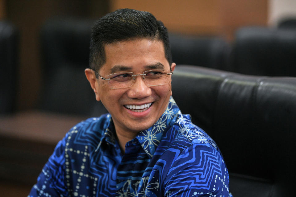 Senior Minister cum Miti Minister Datuk Seri Mohamed Azmin Ali after calling on Kedah Mentri Besar Muhammad Sanusi Md Nor at Wisma Darul Aman in Alor Setar May 28, 2020. The International Trade and Industry Minister said the focus should be on the rakyat as opposed to dragging the nation into another political crisis. — Bernama pic