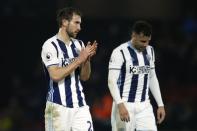 Britain Football Soccer - Watford v West Bromwich Albion - Premier League - Vicarage Road - 4/4/17 West Bromwich Albion's Craig Dawson applauds fans after the match Action Images via Reuters / Andrew Couldridge Livepic