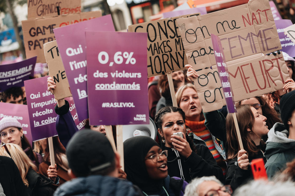 Photo d’illustration prise le 19 novembre 2022 lors d’une manifestation de l’association contre les violences sexistes et sexuelles Nous Toutes, à Paris. 