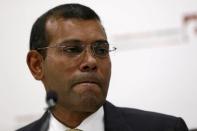 Former president of the Maldives, Mohamed Nasheed, reacts during a news conference in central London, Britain January 25, 2016. REUTERS/Stefan Wermuth