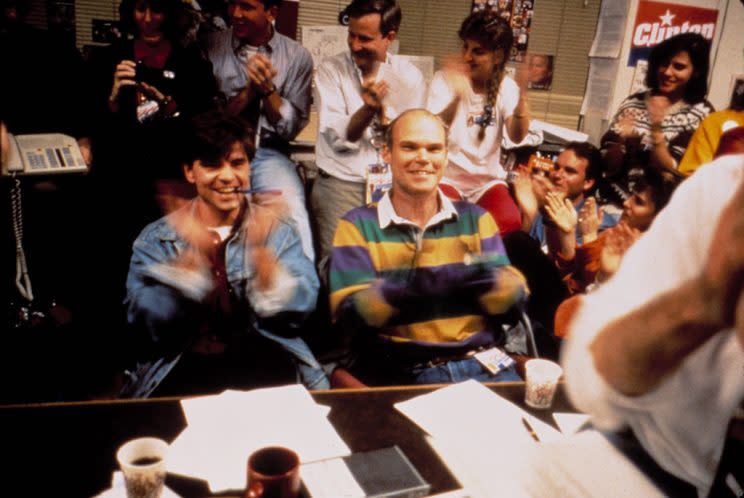 George Stephanopoulos and James Carville in 'The War Room' 