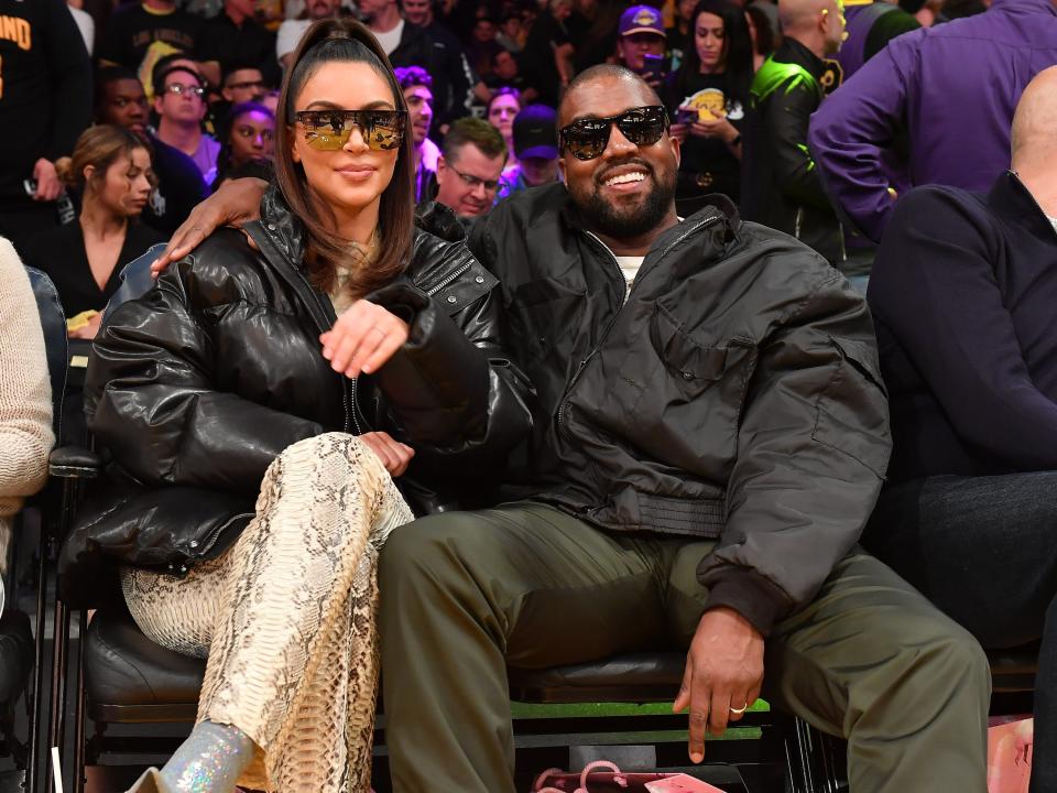 Kim Kardashian Kanye West Lakers Game