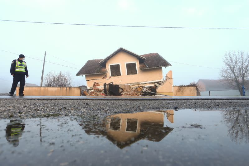 Aftermath after an earthquake in Croatia