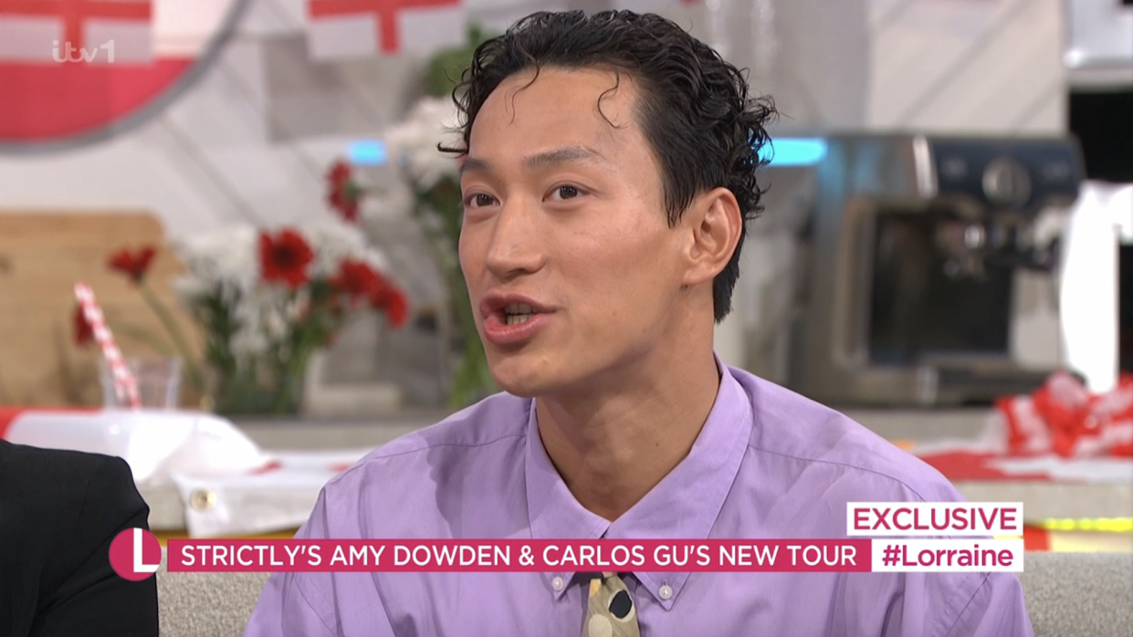 Carlos Gu speaks about being a gay man in China. (ITV screengrab)