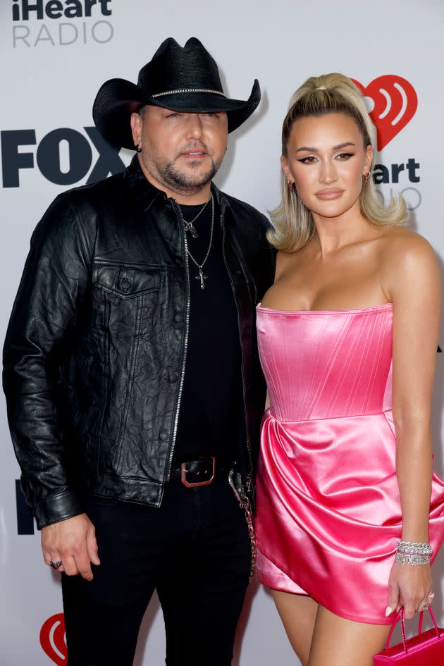 Jason Aldean and Brittany Aldean attend the 2022 iHeartRadio Music Awards at The Shrine Auditorium in Los Angeles on March 22, 2022. (Photo: Frazer Harrison via Getty Images)