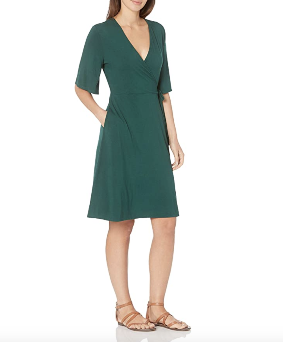 Amazon Essentials Women's Kimono Sleeve Faux Wrap Dress (Photo: Amazon)