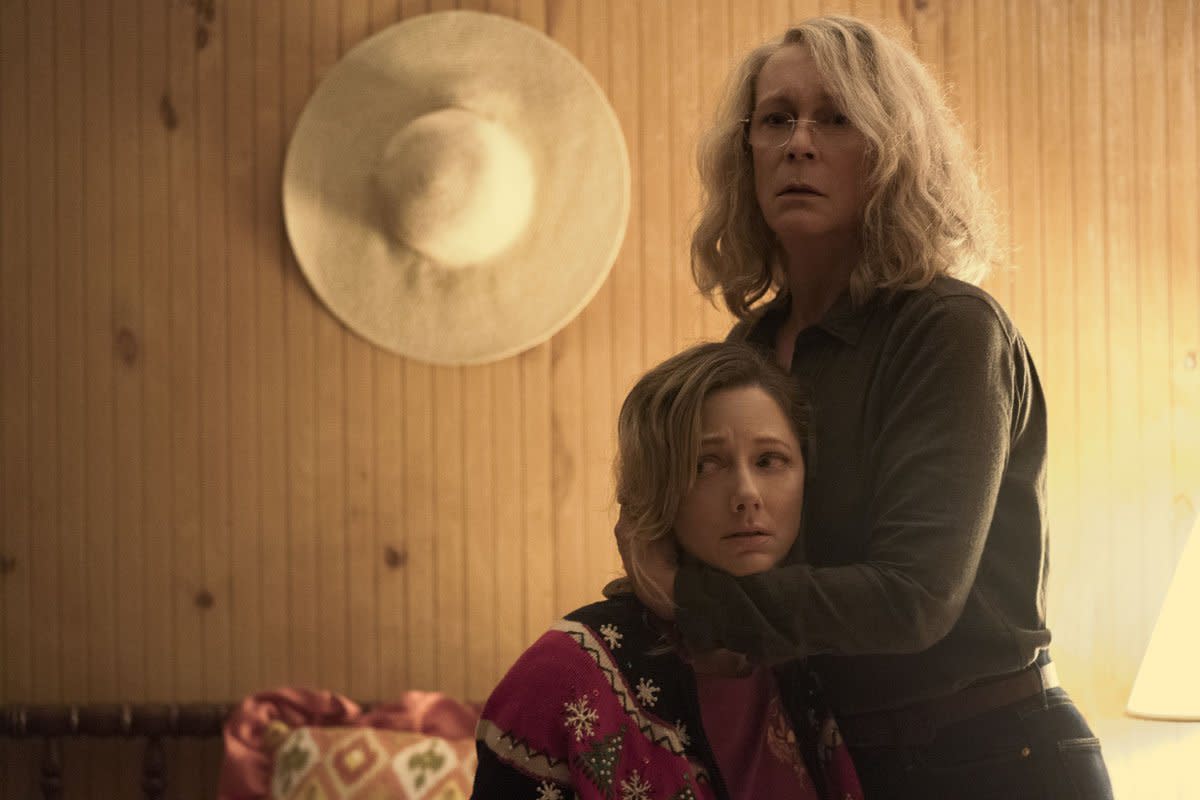 Jamie Lee Curtis and Judy Greer in 'Halloween': Universal Pictures